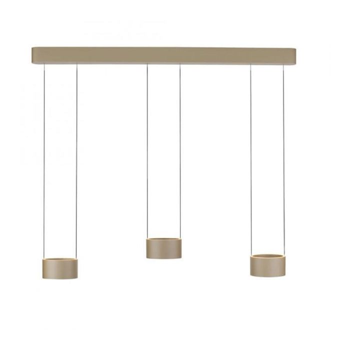 PURE Clipse LED hanglamp met drie bronzen cilinders en modern minimalistisch design
