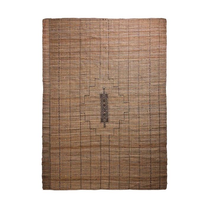 Jute vloerkleed met Midden-Oosters patroon in natuurlijke bruintinten