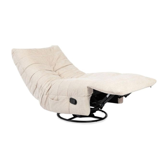 Beige relaxfauteuil Zen met verstelbare rugleuning en voetsteun in ligstand