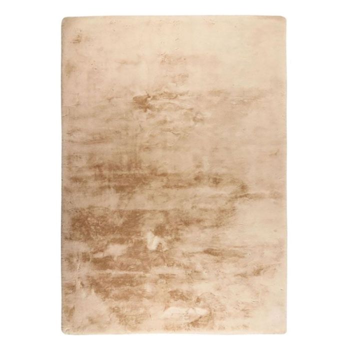 Rechthoekig beige hoogpolig vloerkleed Soma met subtiele kleurnuances van bovenaf