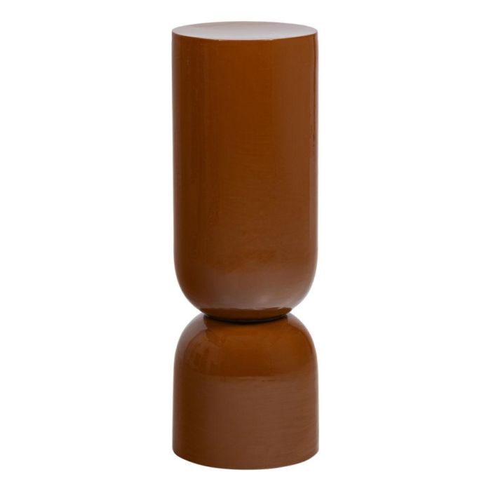 Hoge honinggele plantenstandaard met glanzende afwerking en cilindervormig design