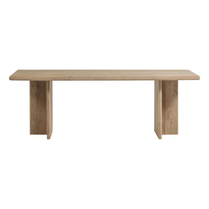 WOOOD Ato eettafel van naturel mangohout met afgerond tafelblad en paneelpoten