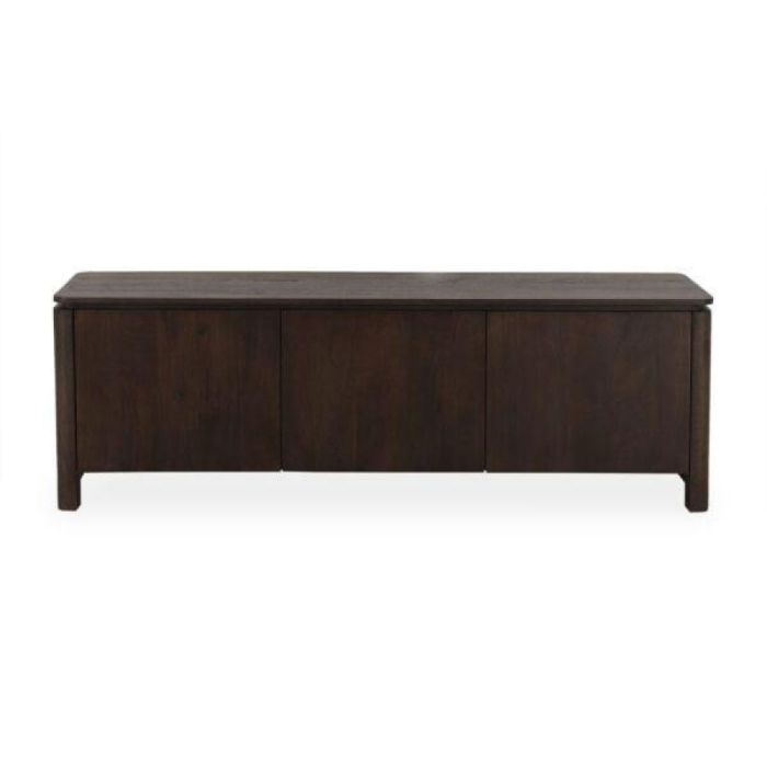 Tv-meubel Dallas van bruin mangohout met strak design en vier deuren