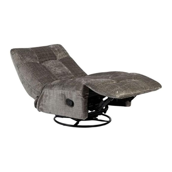 Relaxfauteuil Chill in grey met verstelbare rugleuning en voetensteun op draaivoet