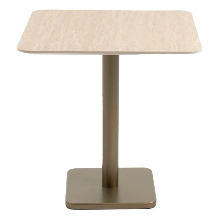 COCOmaison Brest bistrotafel travertine goud vooraanzicht