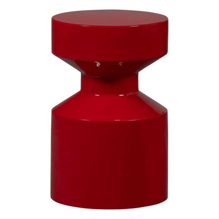 WOOOD Ferry bijzettafel van rood metaal met hoogglans afwerking vrijstaand