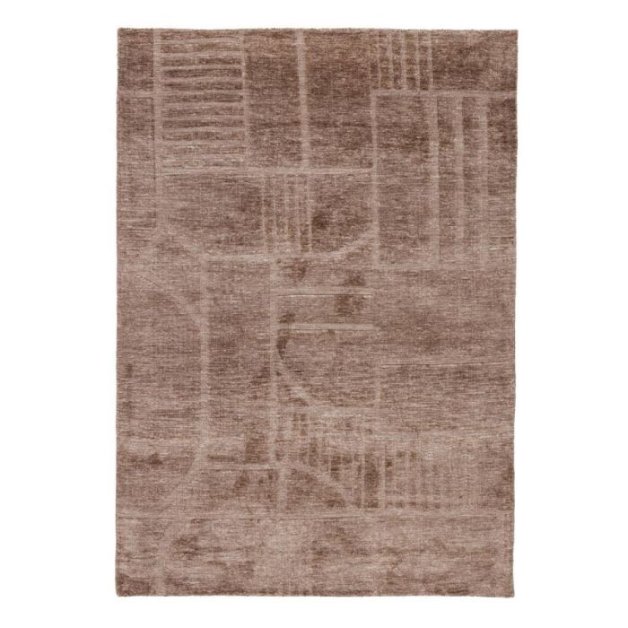 WOOOD Lovi vloerkleed taupe 170x240 cm met subtiel grafisch patroon