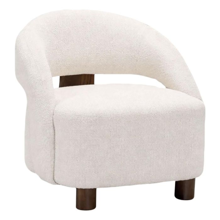 COCOmaison Ailo fauteuil crème schuin vooraanzicht