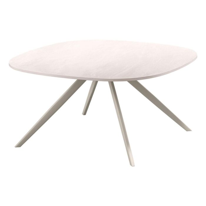 Pronto Wonen Fitura salontafel wit keramiek 80x80 cm met kruispoot