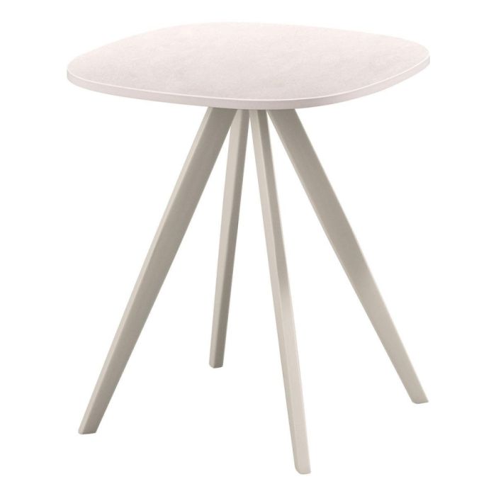 Witte Pronto Wonen Fitura bijzettafel met keramisch blad en metalen kruispoten
