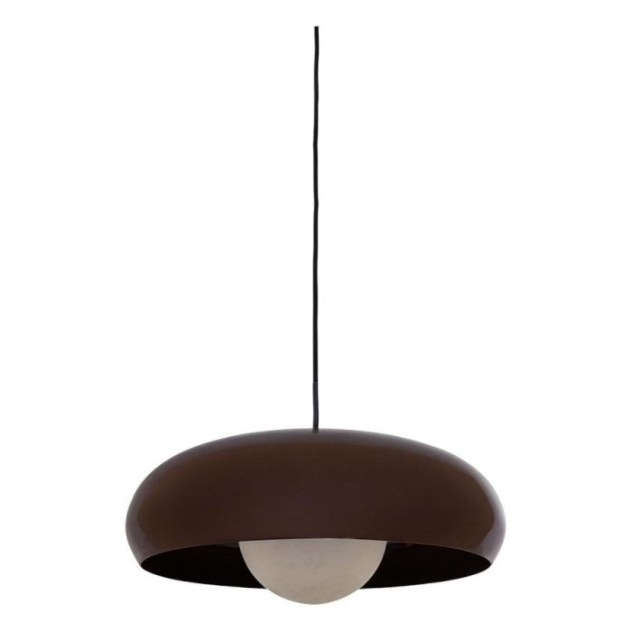 WOOOD hanglamp Tivo rond met hoogglans bruine metalen kap