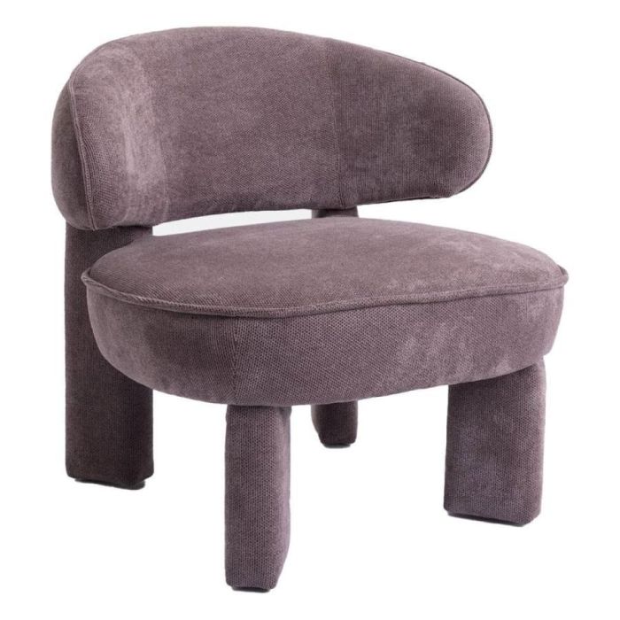 Paarse COCOmaison Fauteuil Lysa schuin van voren met ronde rugleuning, brede zitting en volledig gestoffeerde poten