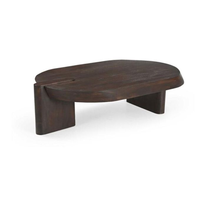 Plat ovale eetkamertafel Sem met HPL tafelblad, verfijnde facetrand en modern Kai-onderstel in een elegante uitvoering.