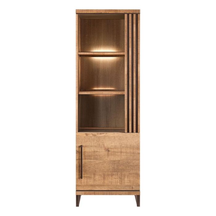 INHOUSE Boekenkast Giantina met LED-verlichting in mango decor en één deur