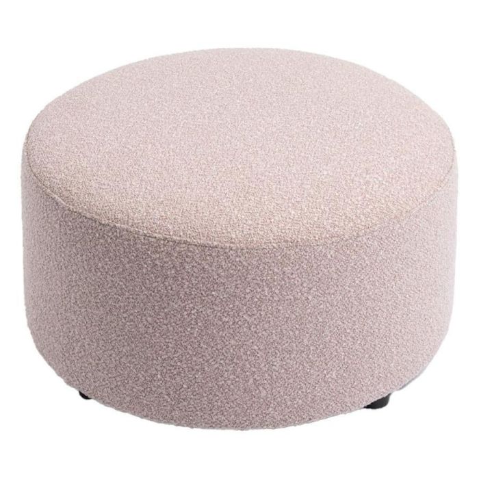 COCOmaison Beautiq Vero ronde poef in roze met zachte cloudy stof.