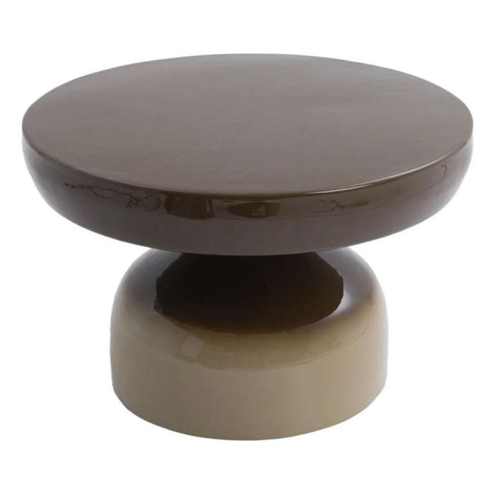 COCOmaison Simon salontafel met rond blad en olijfgroen kleurverloop.