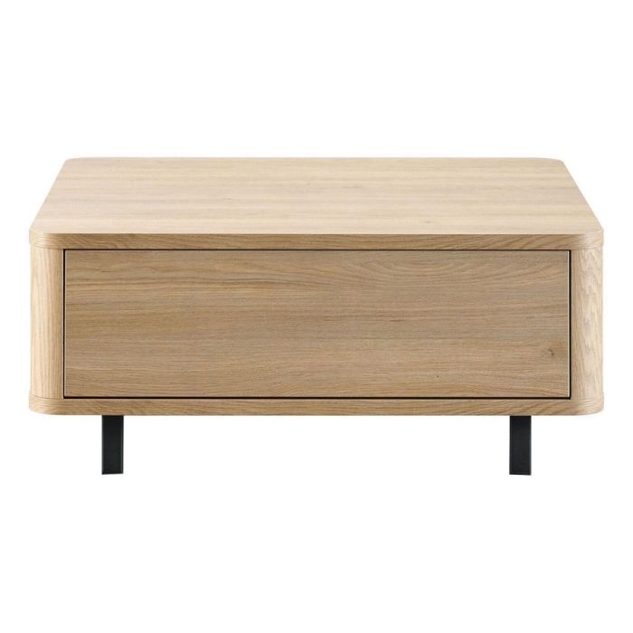 Pronto Wonen Lirona salontafel in old oak met twee laden en stone grey poten.