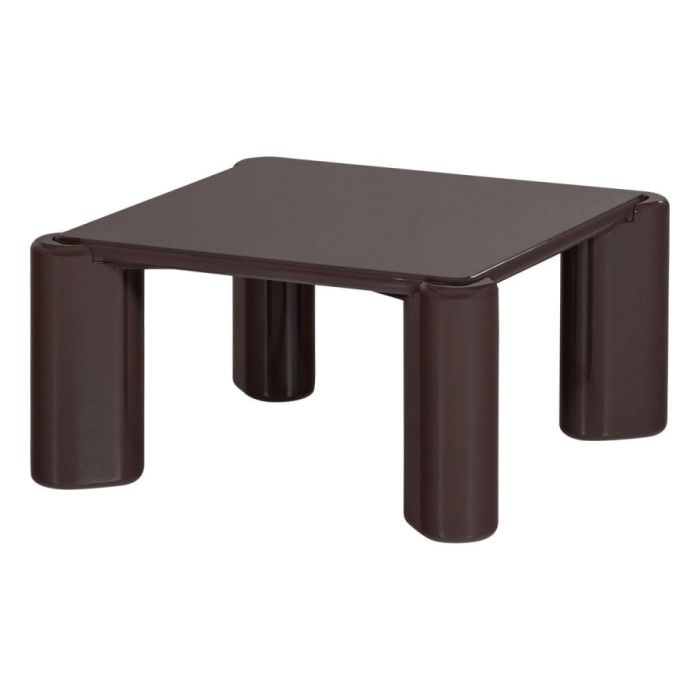 WOOOD Tiven salontafel in donkerbruin met hoogglans afwerking en afgeronde poten.