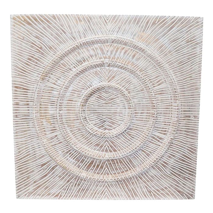 Pronto Wonen wandpaneel Isonzo 90x90 cm met wit reliëf en geometrisch cirkelpatroon.