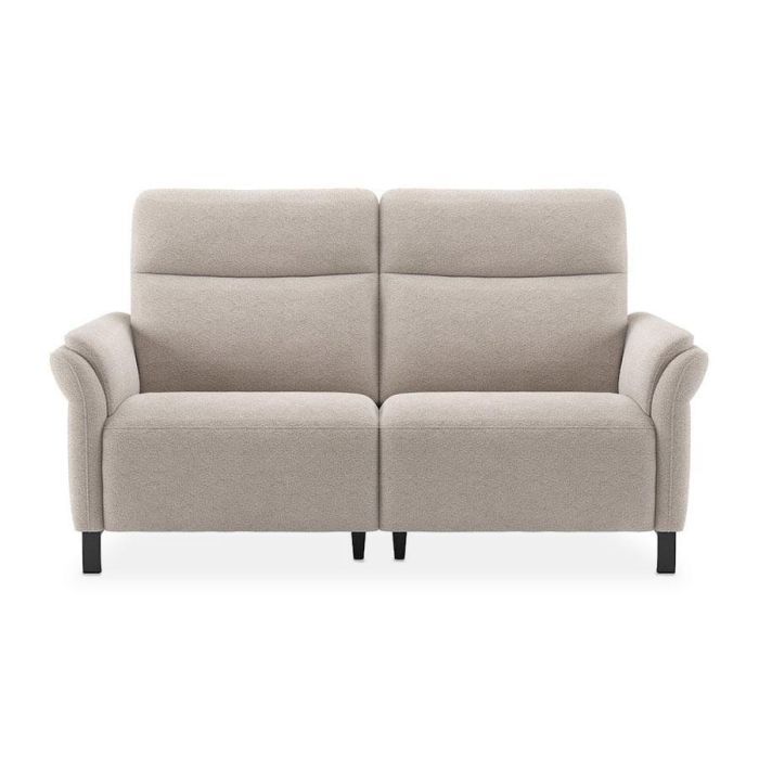 Happy@Home 2,5-zitsbank Cork in crème Valencia stof met zwarte metalen poten en comfortabele hoge rugleuning.