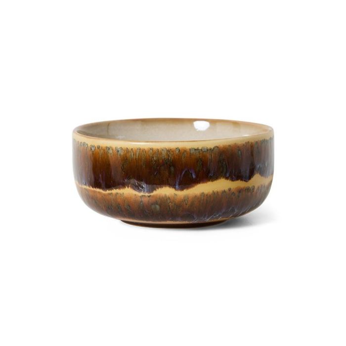 Dessert Bowl Cliffs van HKLIVING met gevlekt glazuur in beige en lichtblauw