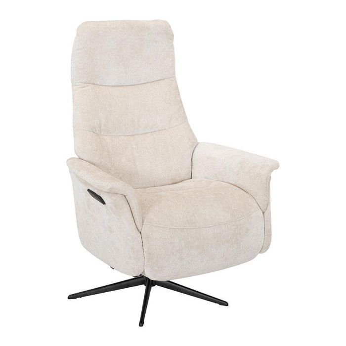 Vooraanzicht van Profijt Meubel relaxfauteuil Inverno XL in Stella naturel met dichte armen en zwarte 5-teensvoet