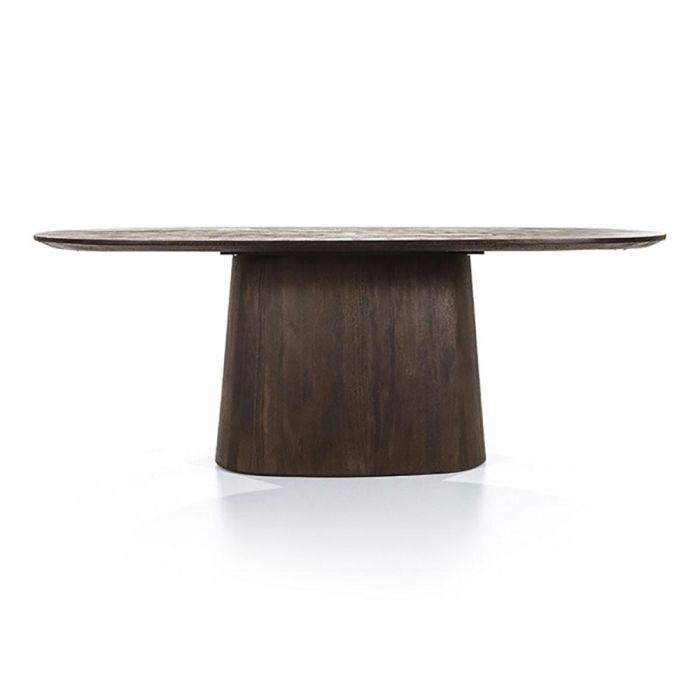 Eleonora eettafel Aron ovaal 200x110 cm bruin vrijstaand op witte achtergrond
