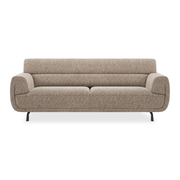 3-Zitsbank Belem Hoog met beige stoffering en afgeronde hoge rugleuning