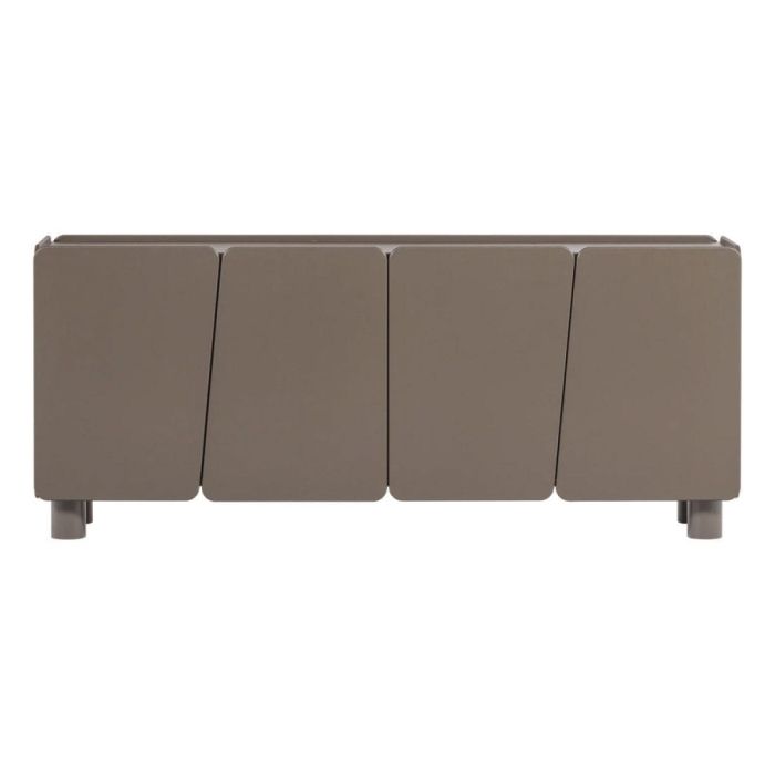 WOOOD Root dressoir in truffelbruin grenen met vier afgeronde deuren.