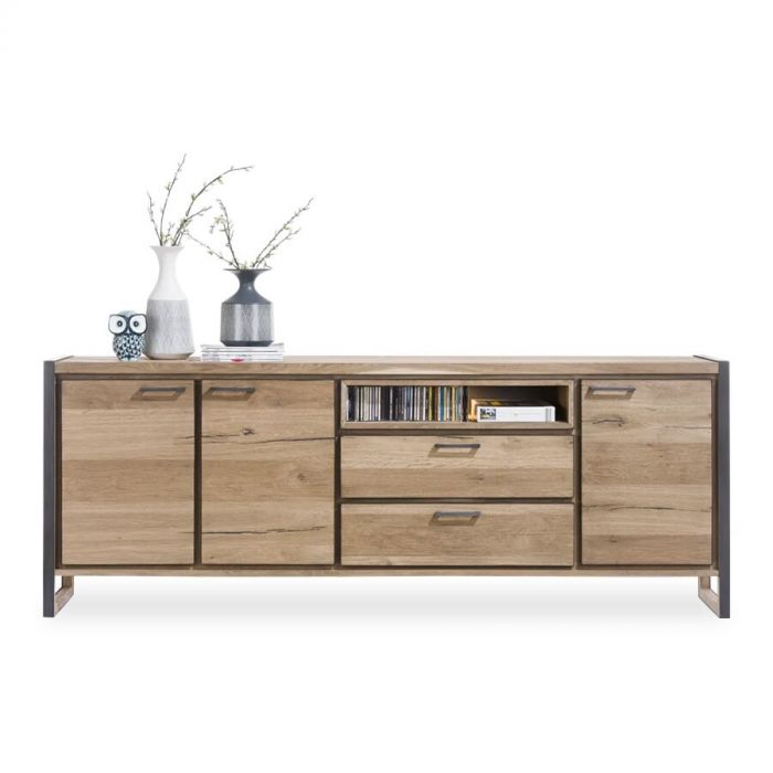 Henders-en-hazel-dressoir-metalo-deuren-laden-niche-240-metaal-vooraanzicht