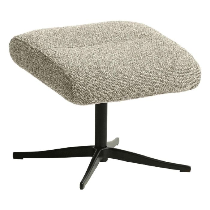 INHOUSE fauteuil Calunio beige met zwarte draaivoet en slanke armleuningen