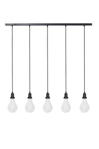Light & Living Hanglamp Layana Metaal Zwart Glas Helder 