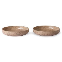 HKliving Deep Plate Taupe Gradient Ceramics (set van 2)