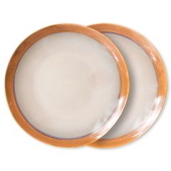 HKliving Side Plates Earth 70's Ceramics (set van 2, Ø 22cm)