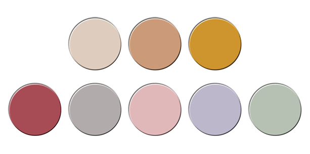 foto van de kleurenkaart die hoort bij de woontrend slow life