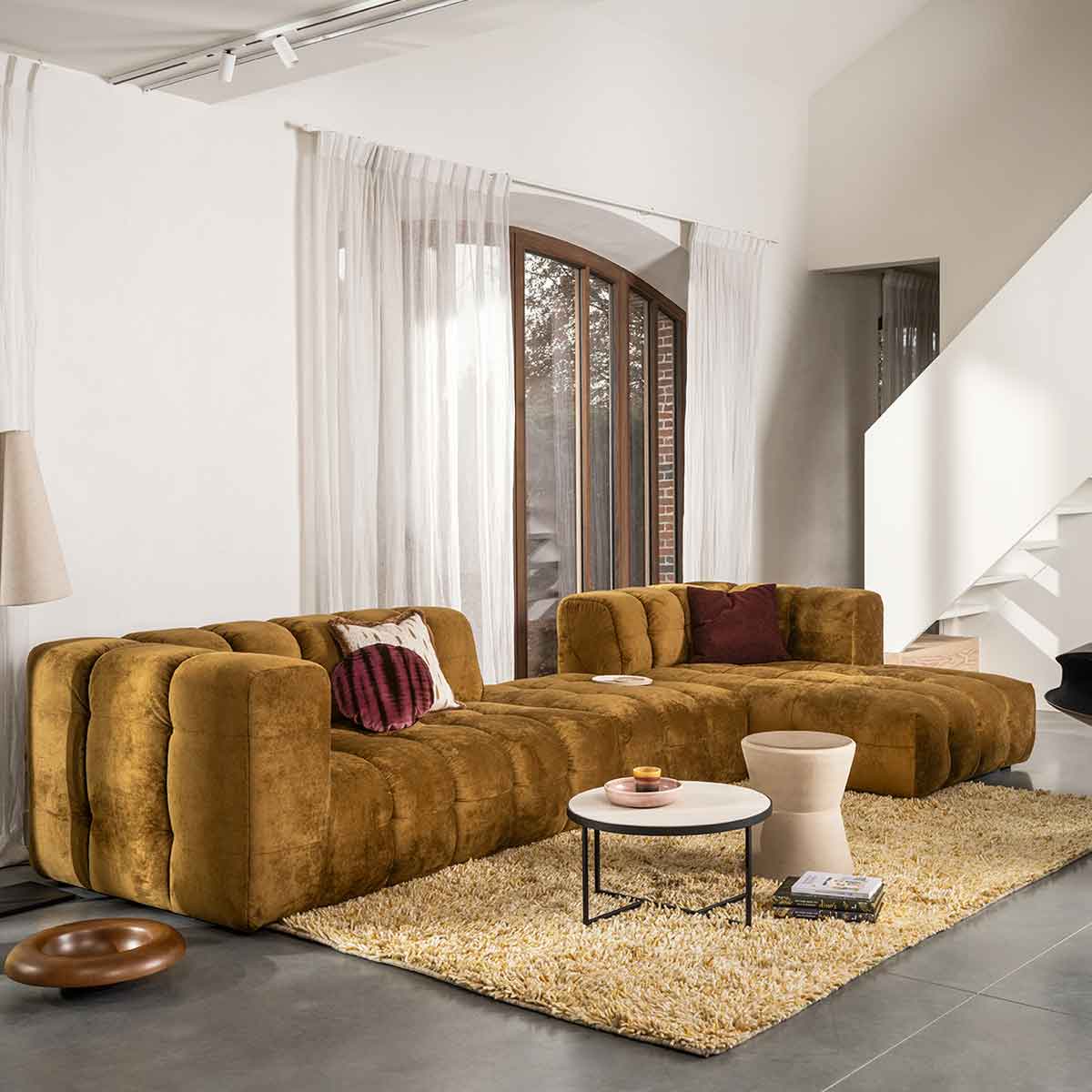 sfeerbeeld van een hoekbank in de woonstijl hotel chique