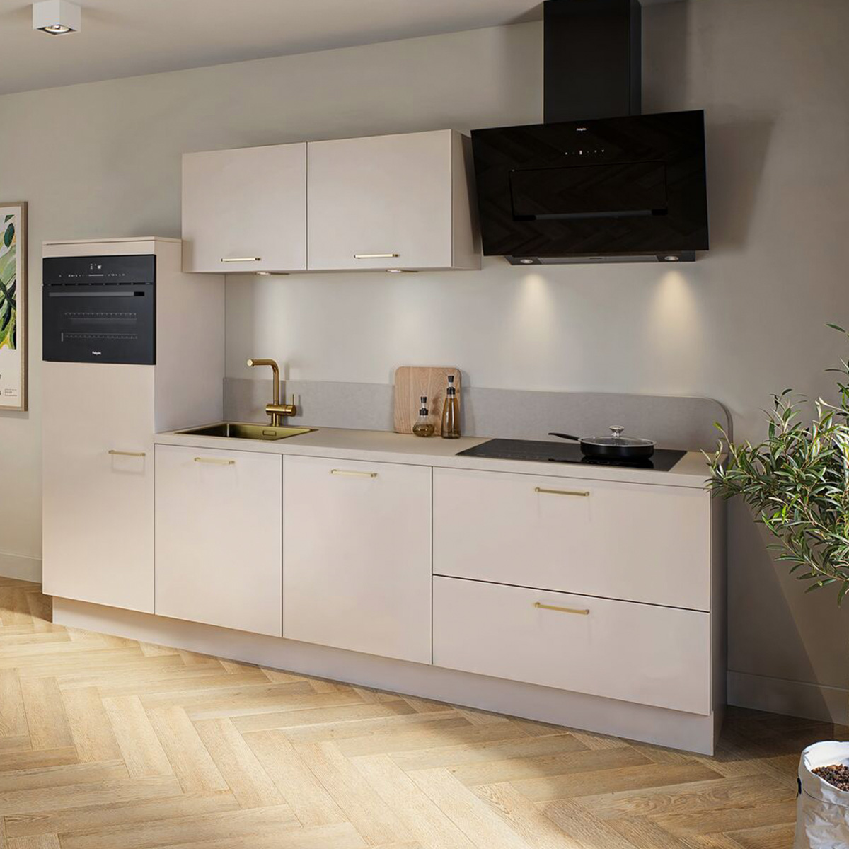 Keuken van Keuekendepot in het beige