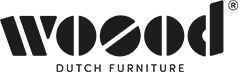 Zwart WOOOD Dutch Furniture logo met gestileerde letters op een transparante achtergrond