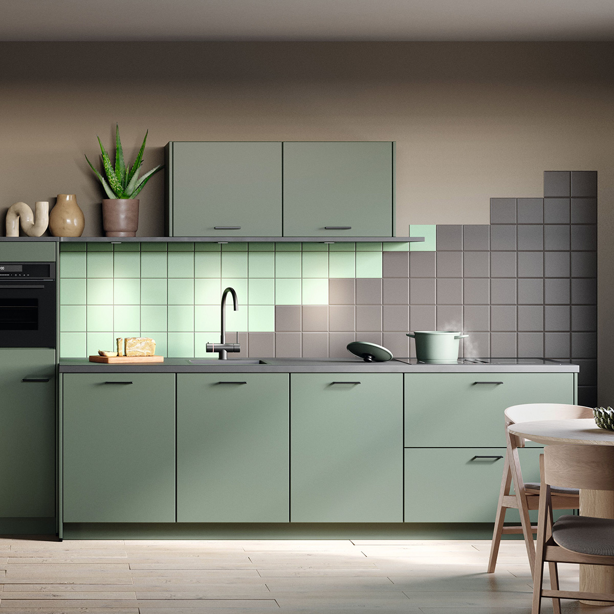 Keuken van Superkeukens in een groene kleur