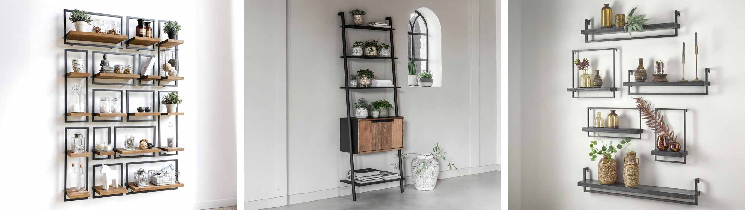 HOCUS PICUS Wandrek 3 Lagen - Wit 123x80x22 Cm - Eenvoudige Montage Woonkamer Of Kantoor Opbergrek