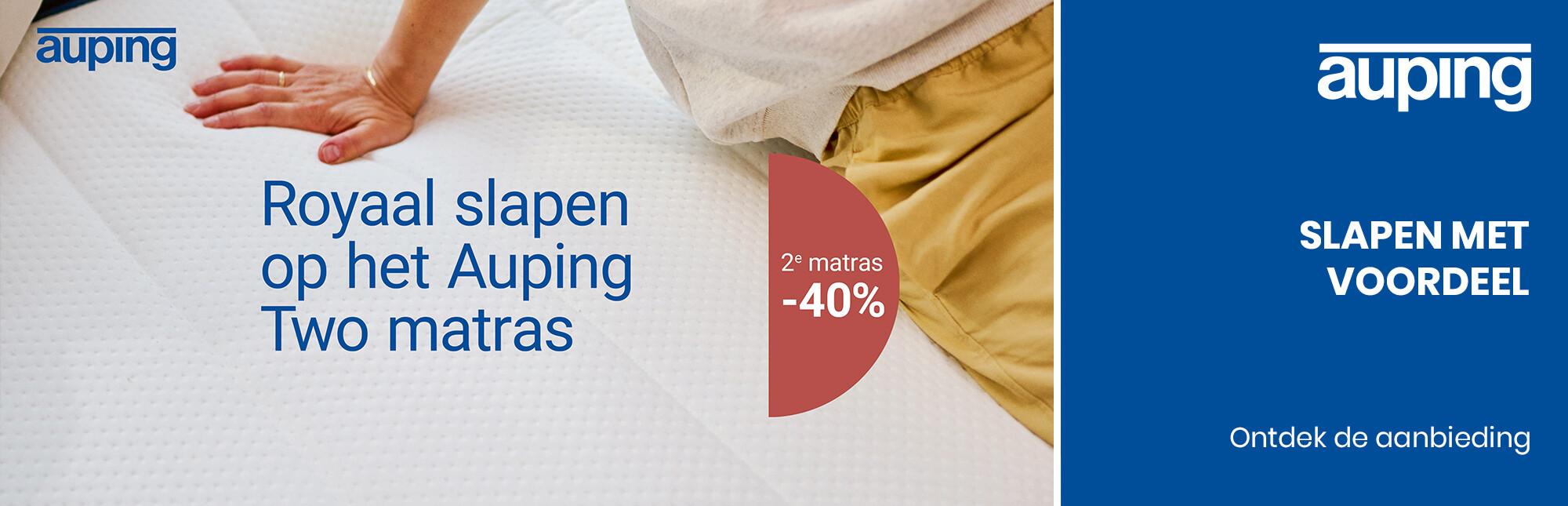Promotiebanner voor acties van Auping van 29 april t/m 15 juni