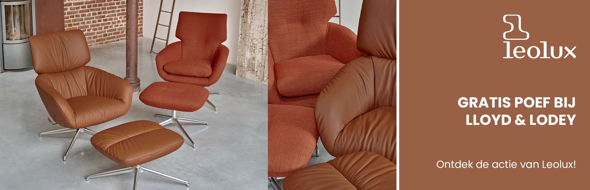 Gratis poef bij een Leolux Caruzzo fauteuil